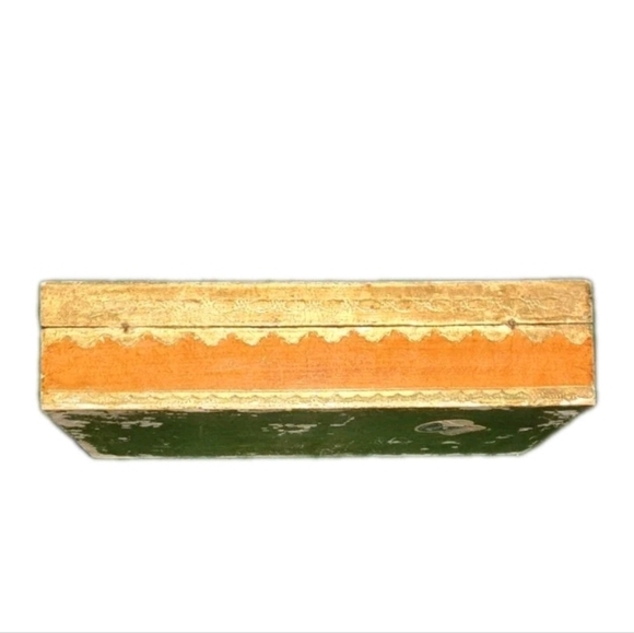 Vintage Italian Blue Orange and Gold Gilt Tissue Box Cover 11" - Picture 2 of 6